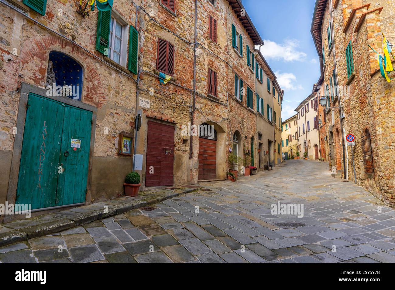 Lucignano, eines der schönsten Dörfer Italiens. Stockfoto