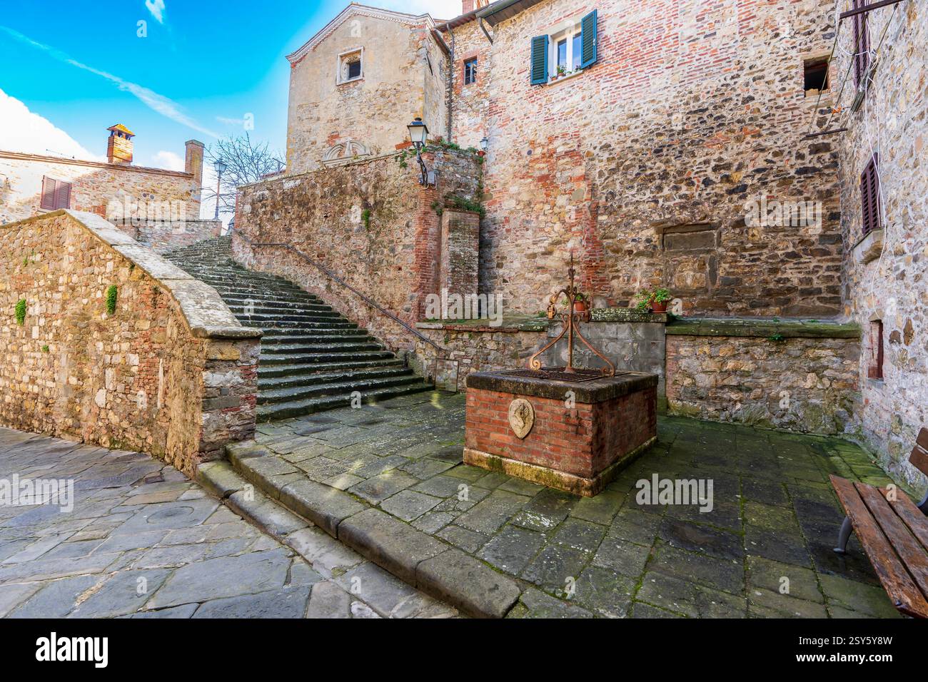 Lucignano, eines der schönsten Dörfer Italiens. Stockfoto