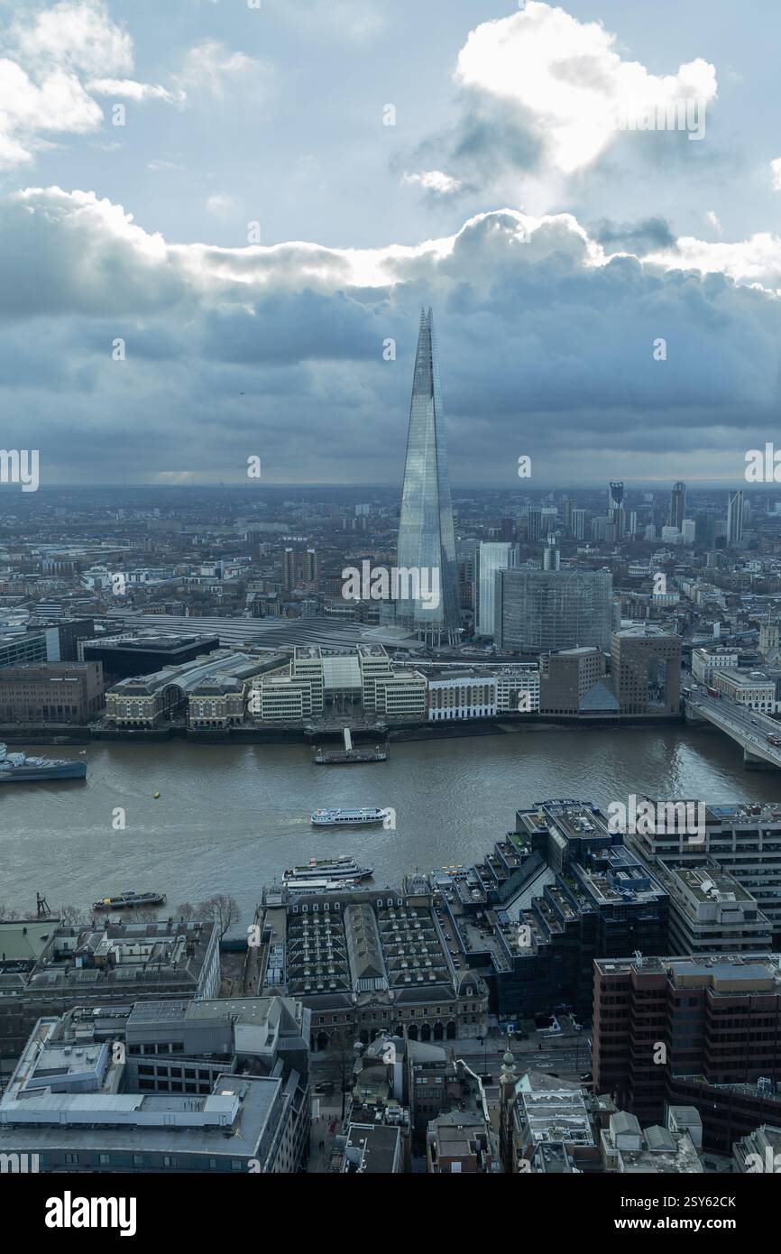 London Vereinigtes Königreich, 16. Januar 2023. Blick vom Sky Garden auf die Themse und London. Stockfoto