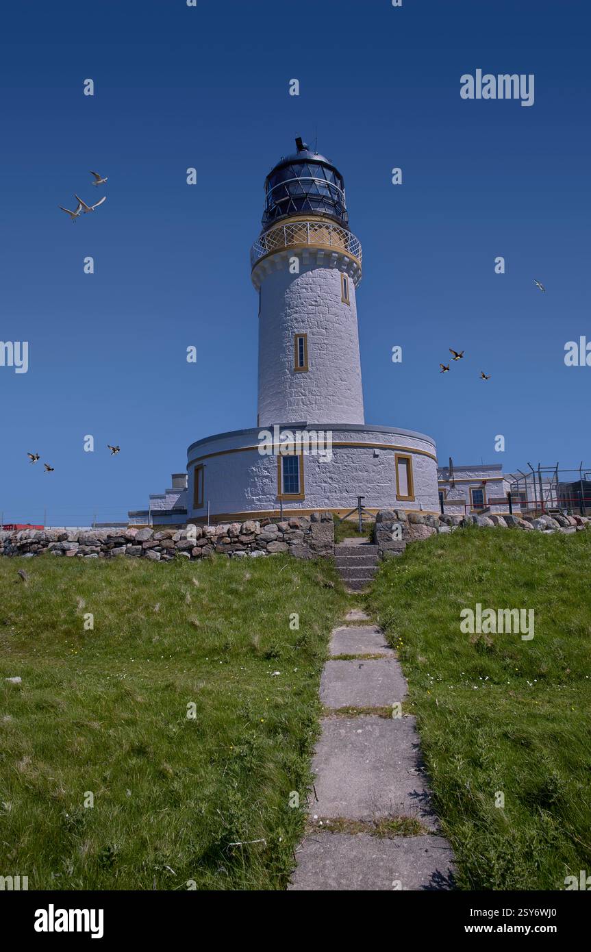 Am Meer - Cape Wrath Lighthouse, Sutherland Scotland. - Farbdruck von paul E Williams. Cape Wrath Lighthouse in Cape Wrath wurde 1828 gebaut Stockfoto