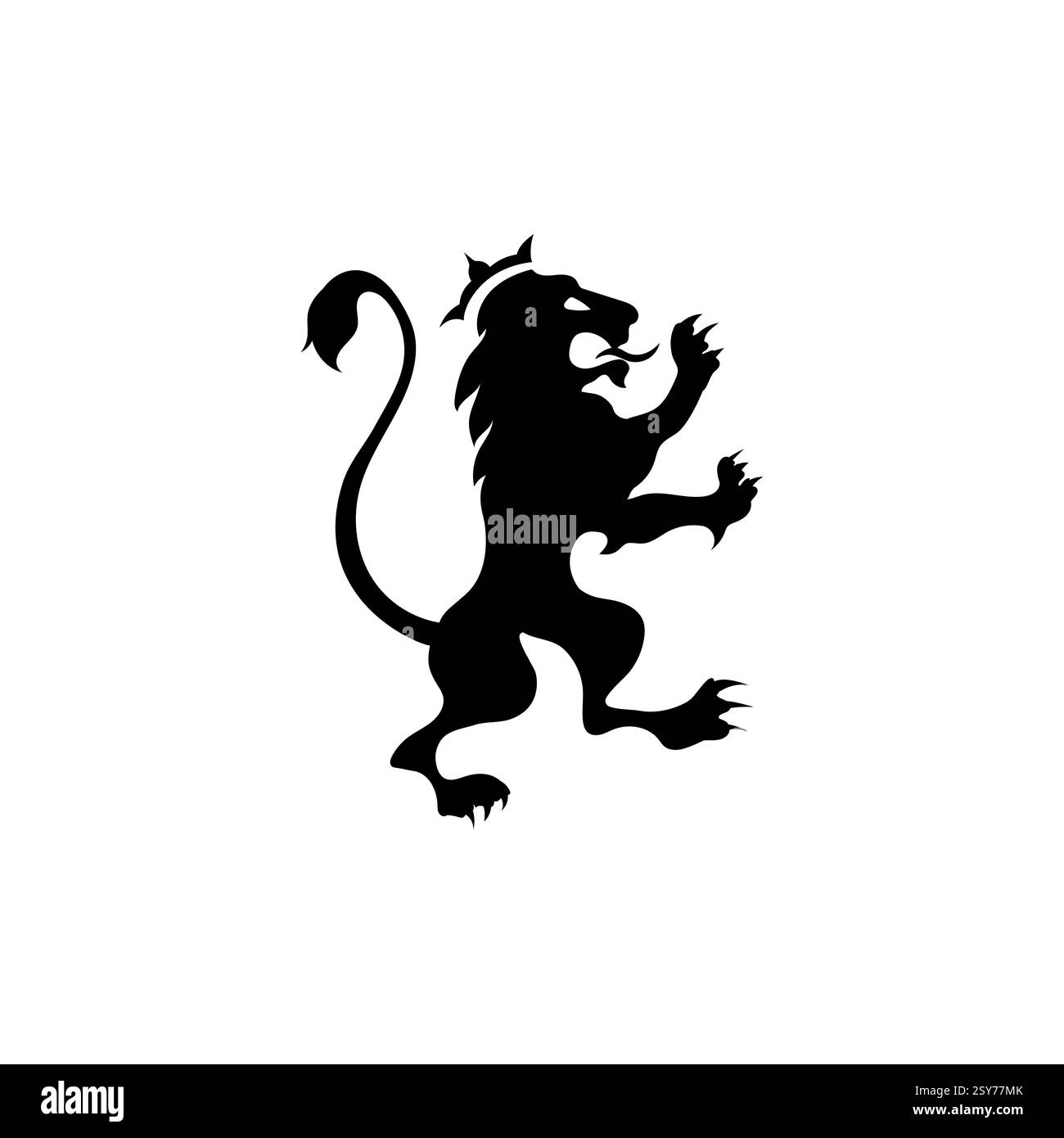 Heraldisches Löwenwappen für schottische und mittelalterliche Themen. Stock Vektor