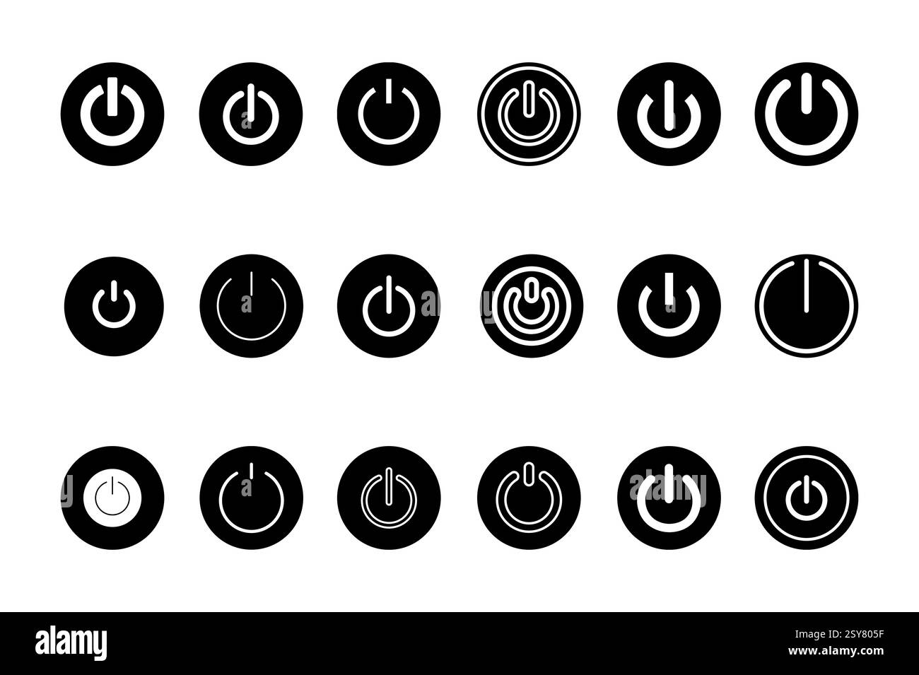 Symbol „Abmelden“: Isolierte Vektordarstellung festlegen Stock Vektor