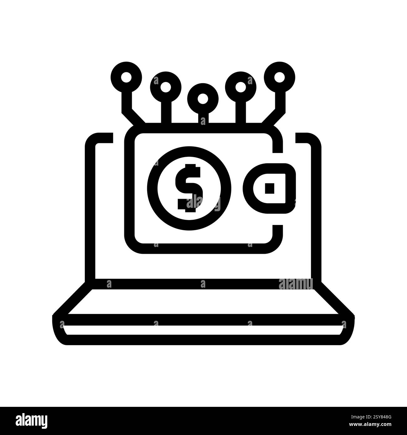 Schwarze Linie für digitale Wirtschaft Stock Vektor