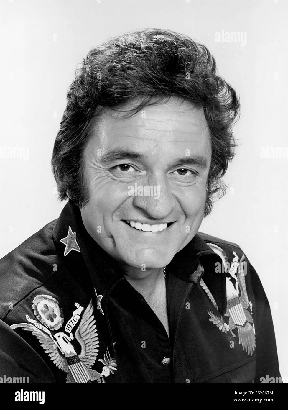 Johnny Cash. Porträt des US-amerikanischen Country-Sängers John R. Cash (* 1932–2003), Publicity-Foto, 1977 Stockfoto