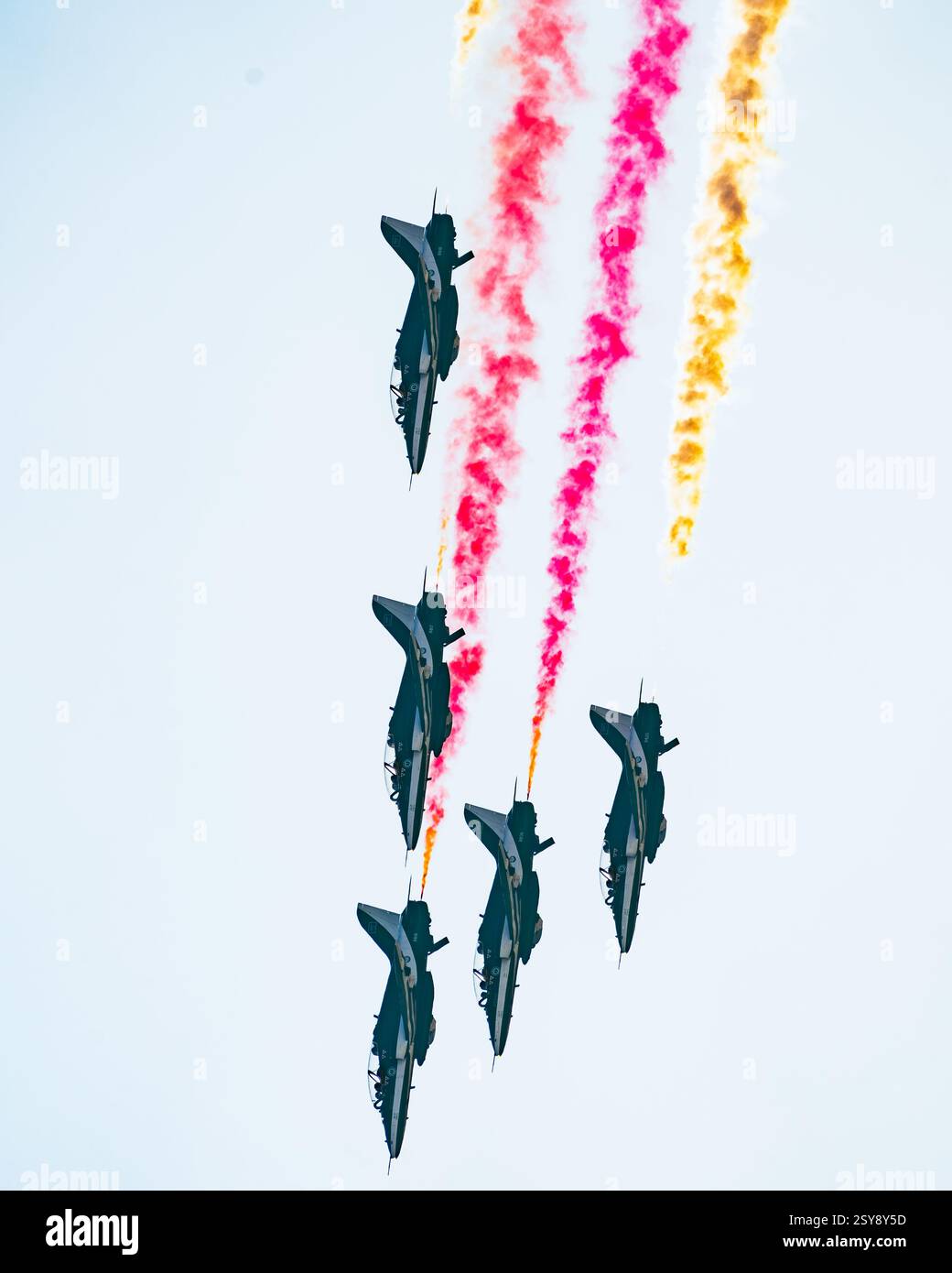 Bahrain International Circuit, Bahrain : Flugschau und Kunstflugschau der Flüge auf dem Bahrain International Circuit anlässlich der Bahrain Nationa Stockfoto