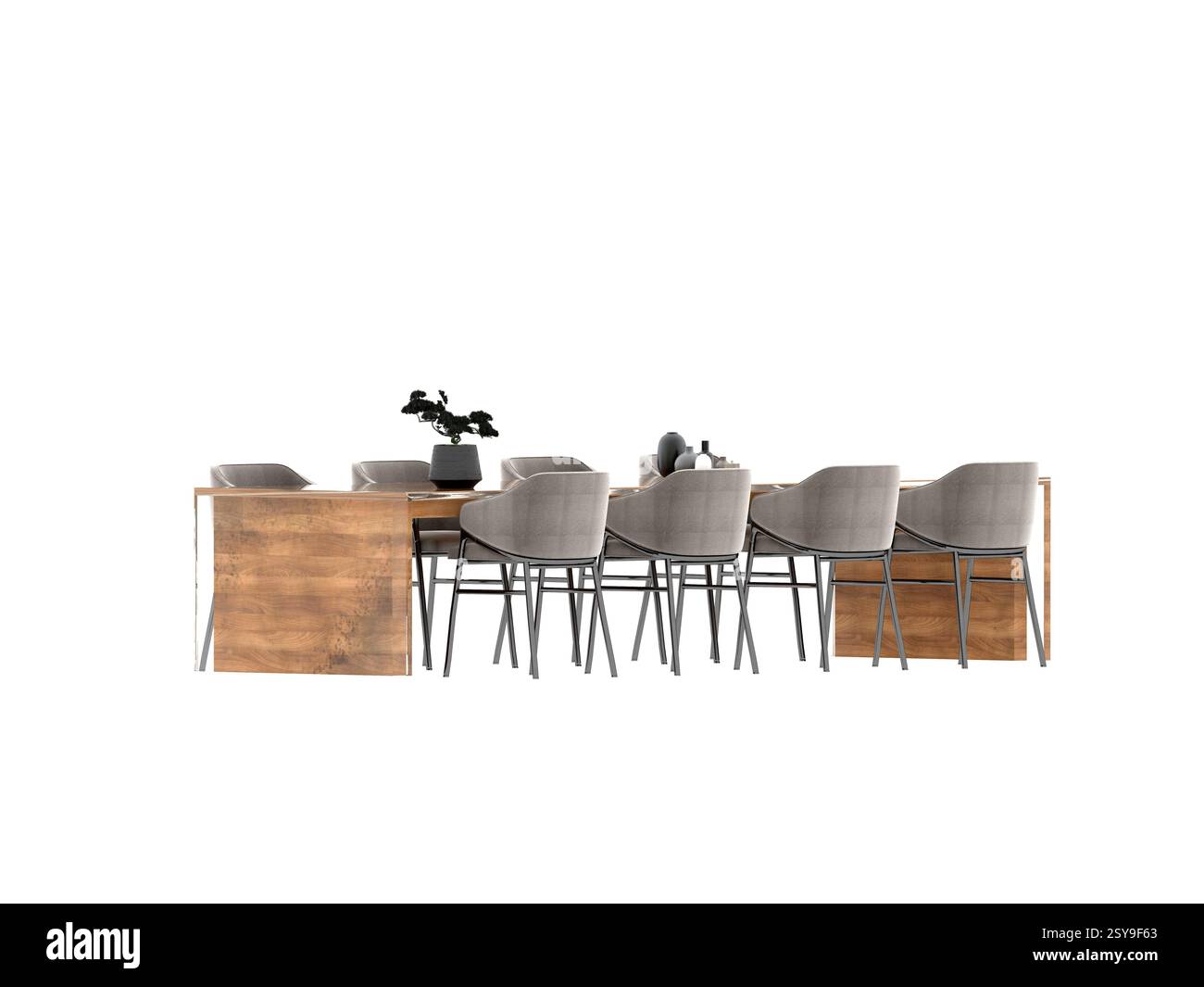 3D-Rendering eines modernen Esstisch Stockfoto