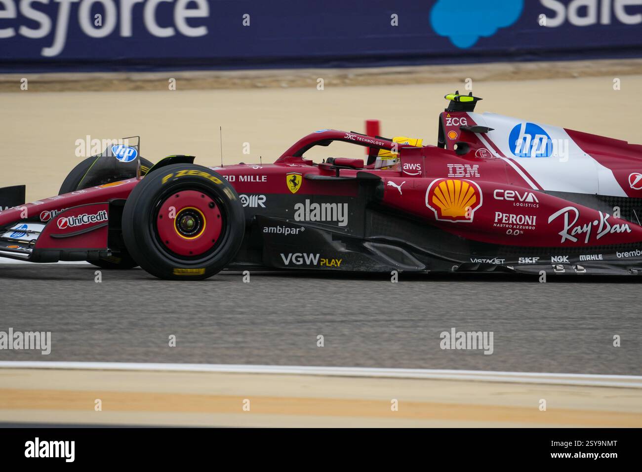 27.02.2025, Bahrain International Circuit, Sakhir, Formel 1 Test Bahrain 2025 , Lewis Hamilton (GBR) - Scuderia Ferrari - Ferrari SF-25 - Ferrari Stockfoto