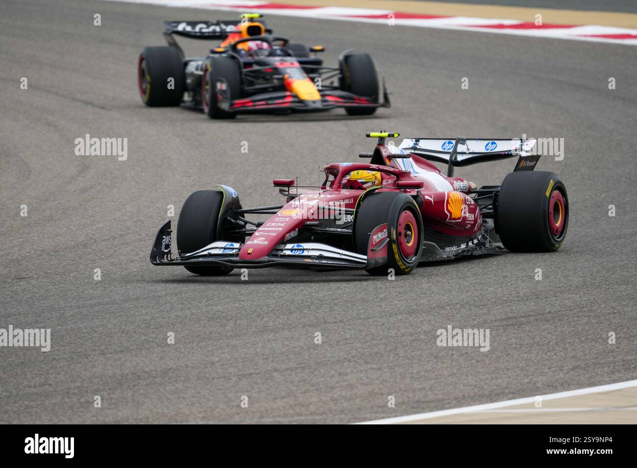 27.02.2025, Bahrain International Circuit, Sakhir, Formel 1 Test Bahrain 2025 , Lewis Hamilton (GBR) - Scuderia Ferrari - Ferrari SF-25 - Ferrari Stockfoto