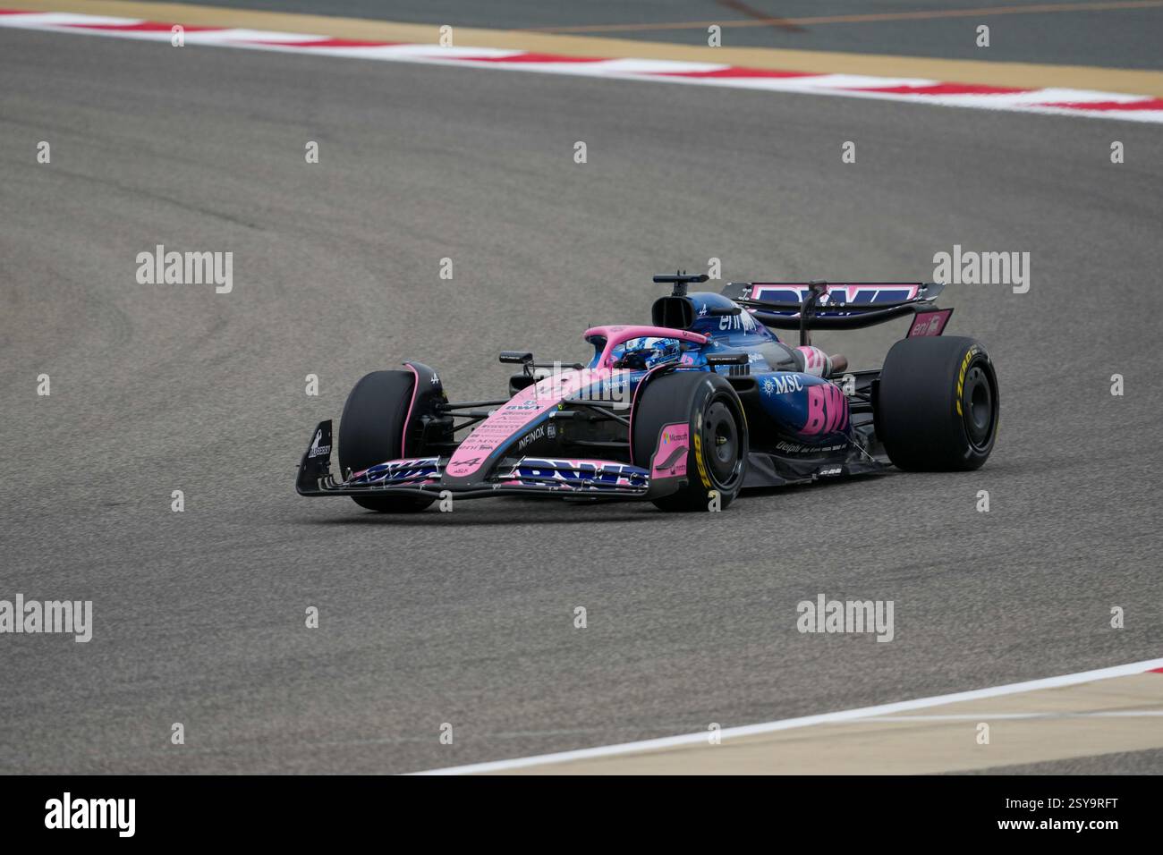 27.02.2025, Bahrain. , . International Circuit, Sakhir, Formel-1-Test Bahrain 2025, Pierre Gasly (FRA) - Alpine F1-Team - Alpine A525 - Renault (Foto: Alessio de Marco/SIPA USA) Credit: SIPA USA/Alamy Live News Stockfoto