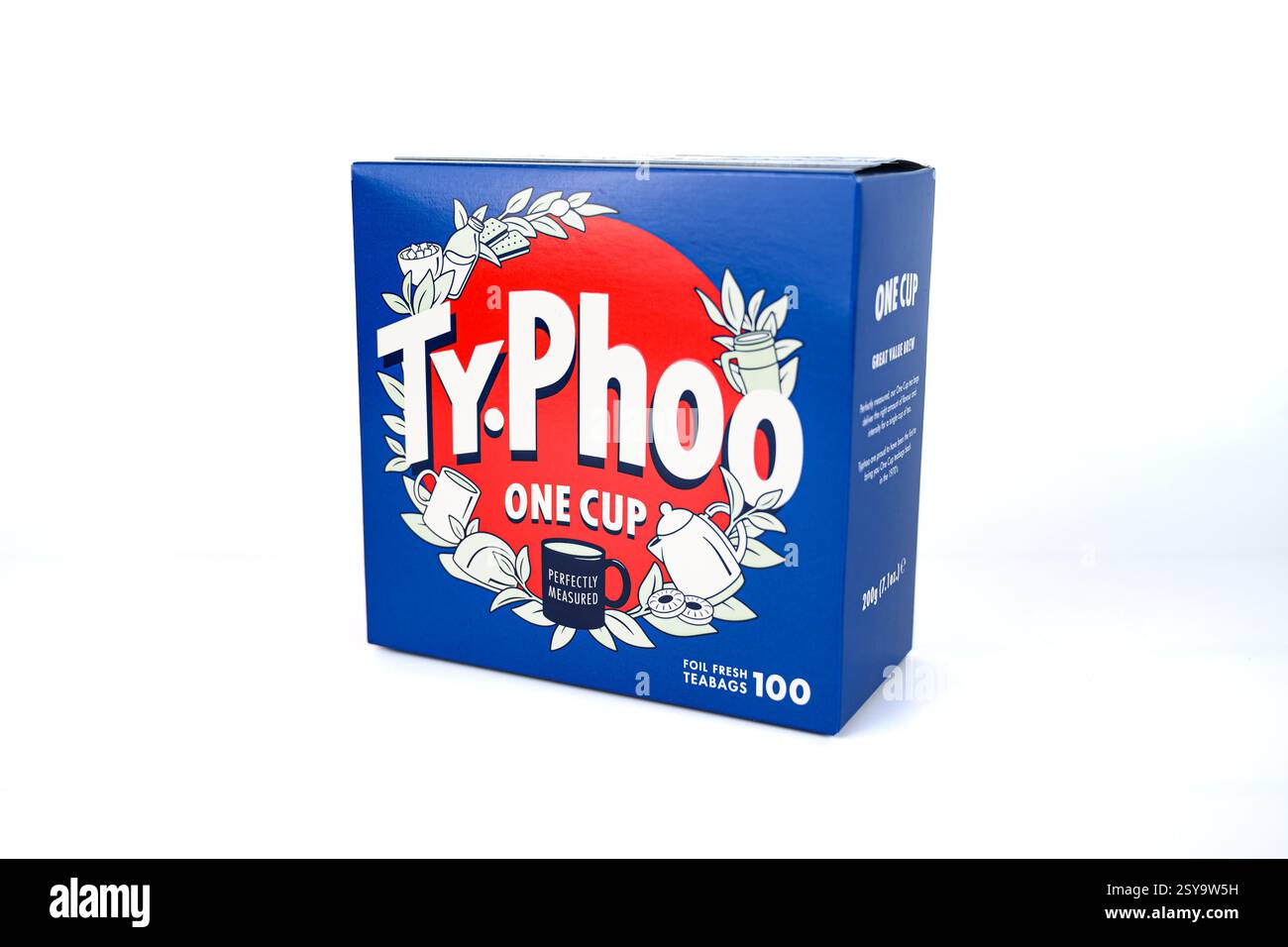 Ty-phoo (Typhoo) Teebeutel in Box – Wales, Großbritannien – 18. Februar 2025 Stockfoto