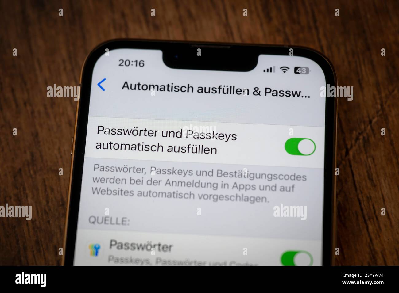 27.02.2025, Thema Smartphone-Nutzung, Apple iPhone13, Passwörter im Passwortmanager automatisch ausfüllen. 27.02.2025, Smartphone 27.02.2025, Smartphone *** 27 02 2025, Smartphone-Nutzung, Apple iPhone13, Passwörter automatisch im Passwortmanager ausfüllen 27 02 2025, Smartphone 27 02 2025, Smartphone Stockfoto
