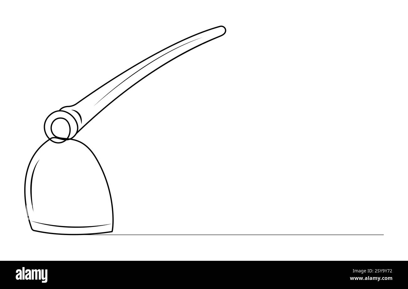 Durchgängiges, einzeiliges Art-Hacke-Werkzeug Stock Vektor