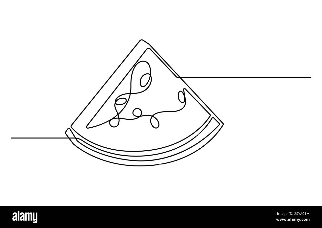 Wassermelone, eine Linie durchgehend. Frische Wassermelonen-Linien Stock Vektor