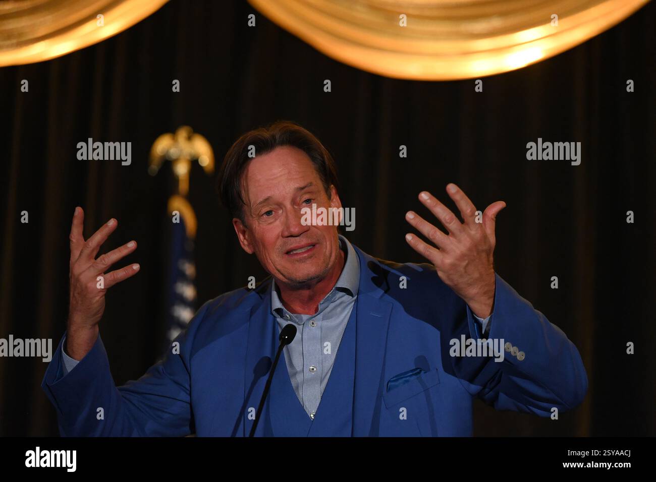 OVERLAND PARK, KANSAS - 27. FEBRUAR 2025 Hollywood-Schauspieler KEVIN SORBO spricht über seine Karriere in Fernsehsendungen und Filmen beim Kansas GOP Dinner AgeÓ Americas Golden ÒCelebrating Stockfoto