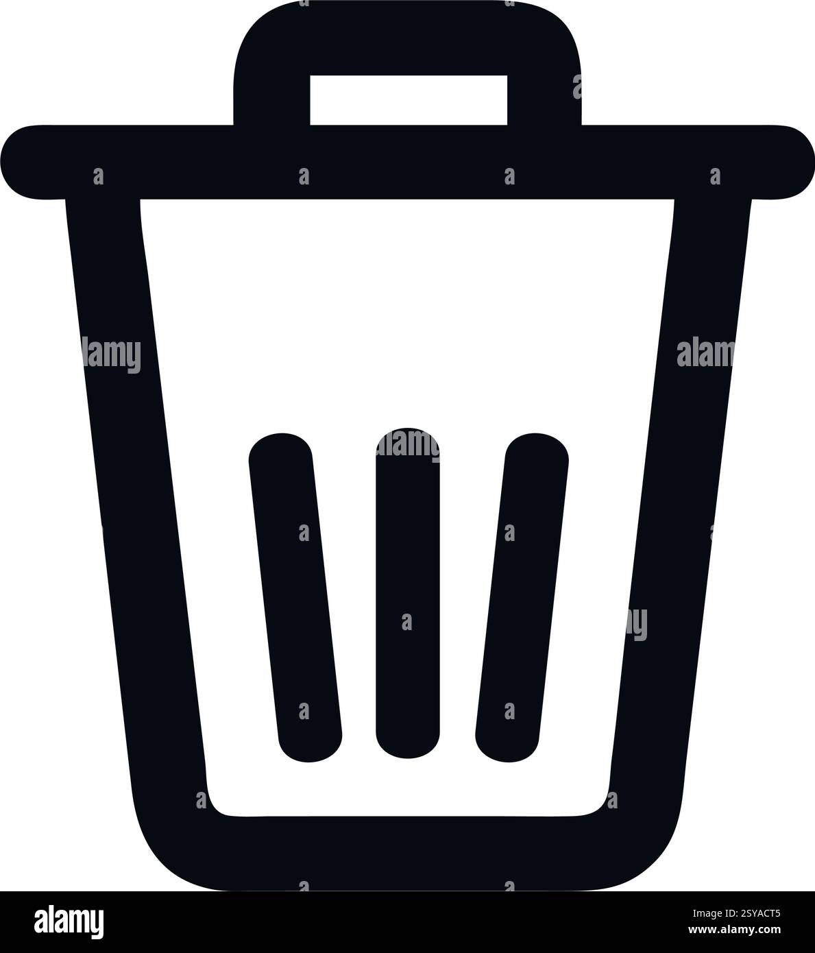 Symbol Benutzeroberfläche Papierkorb Strichgrafik Stock Vektor