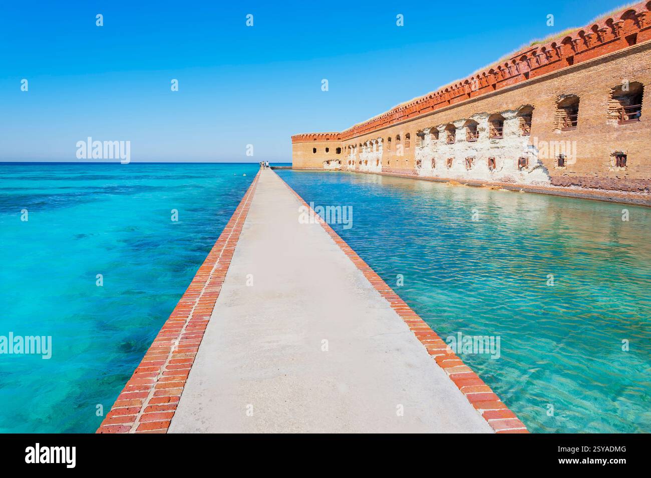 Pier um Fort Jefferson, Dry Tortugas National Park, Florida, USA Stockfoto
