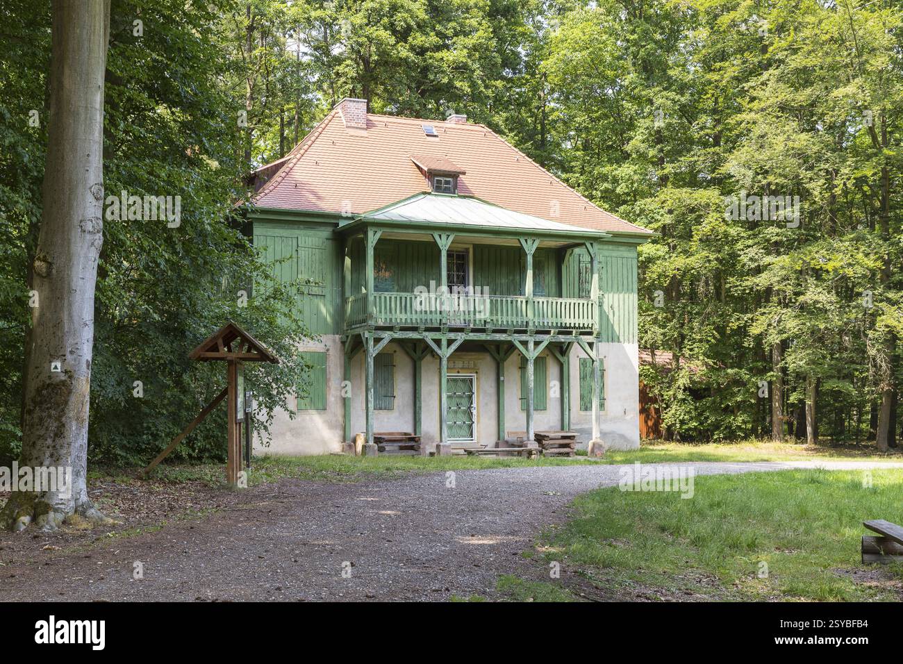 Das Gewächshaus, Teil des Jagdguts Rieseneck bei Hummelshain, Saale-Holzland, Thüringen, Deutschland, Europa Stockfoto