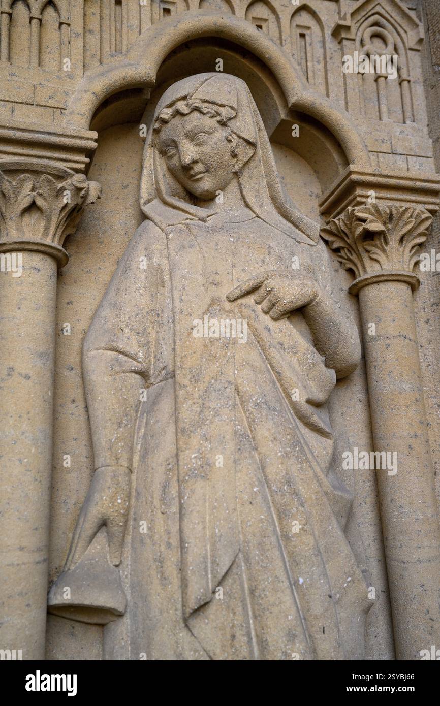 Eingangsportal der gotischen Kathedrale Saint-Etienne, Detail, Stephansdom, Metz, Region Grand Est, Frankreich, Europa Stockfoto