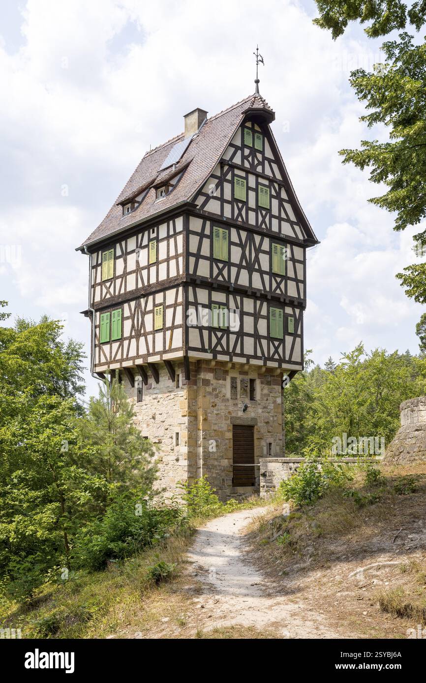 Herzogsstuhl in der Nähe des Jagdzentrums Rieseneck, bei Hummelshain, Saale-Holzland, Thüringen, Deutschland, Europa Stockfoto