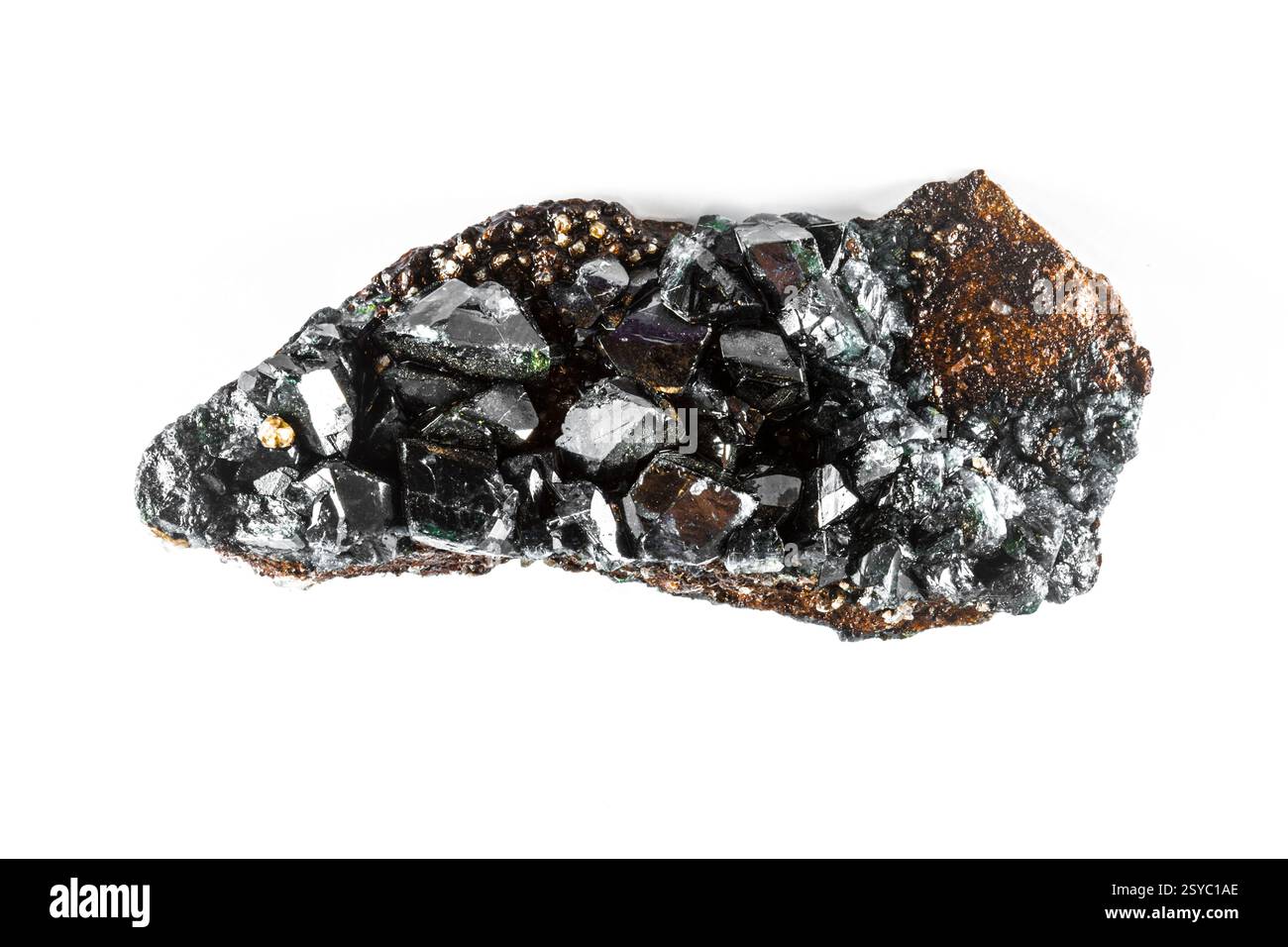 Der Felsen ist schwarz-silberfarben Stockfoto