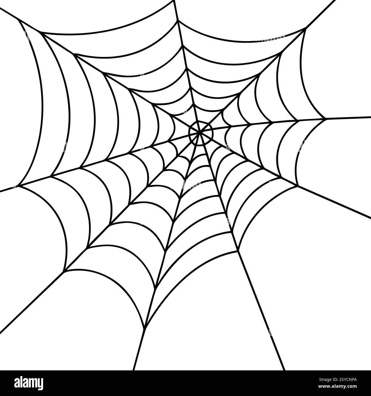 Spinnennetz Hintergrund. Detaillierte Darstellung von Spinnennetzen mit konzentrischen Musterlinien. Stock Vektor