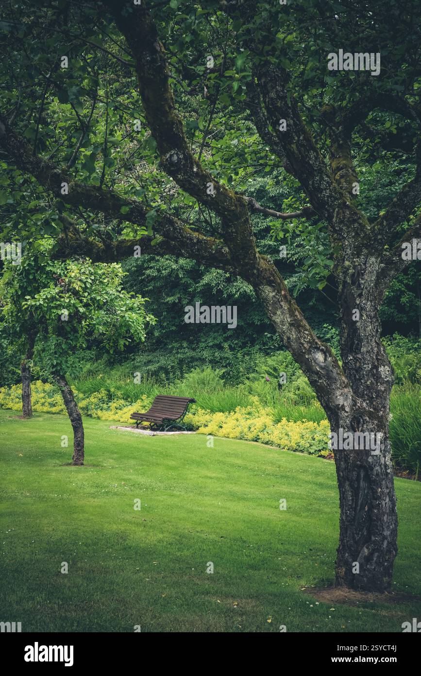 Die Gärten der Destillerie Glen Grant in Schottland Stockfoto