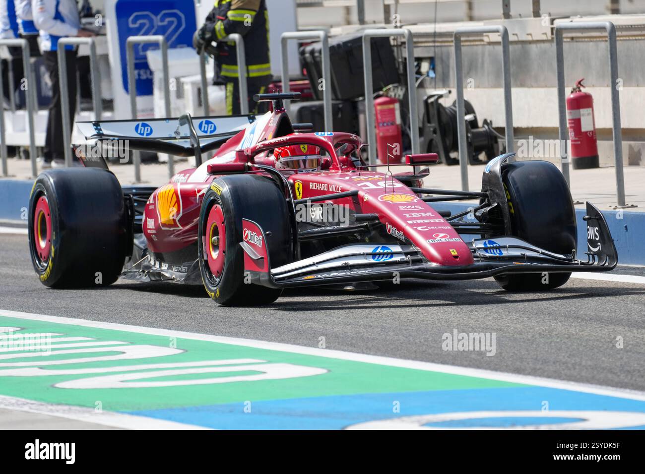 Sakhir, Bahrain. Februar 2025. Charles Leclerc, während des Formel-1-Tests auf dem Bahrain International Circuit. Quelle: Alessio Morgese / Emage / Alamy Live News Stockfoto