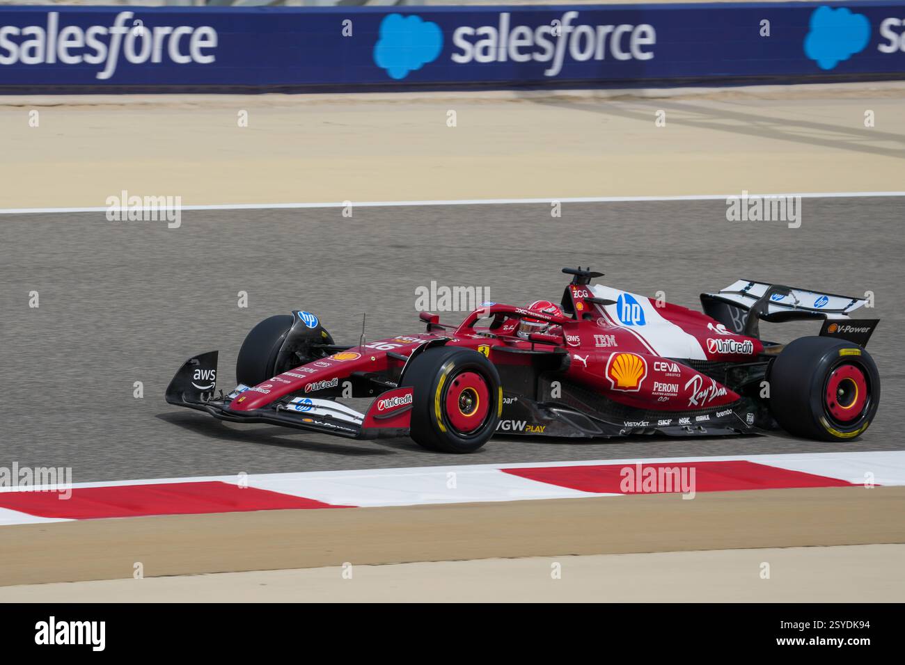 Sakhir, Bahrain. Februar 2025. Charles Leclerc, während des Formel-1-Tests auf dem Bahrain International Circuit. Quelle: Alessio Morgese / Emage / Alamy Live News Stockfoto