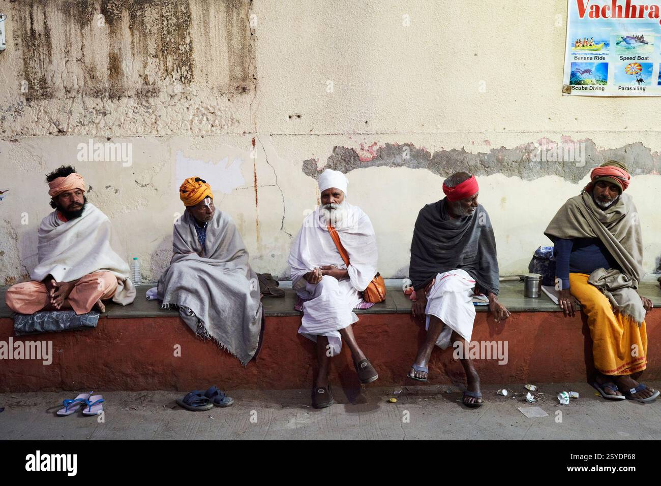 Sadhus, Dwarka, Gujarat, Indien Stockfoto