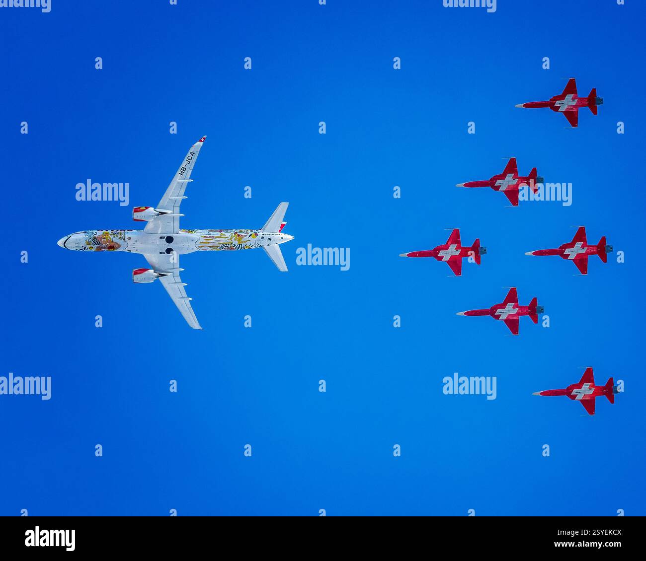 Airshow Patrouille Swiss Stockfoto