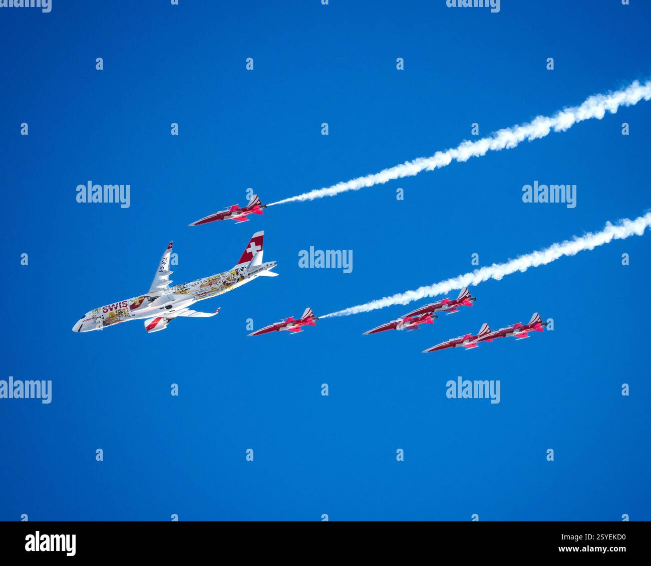 Airshow Patrouille Swiss Stockfoto