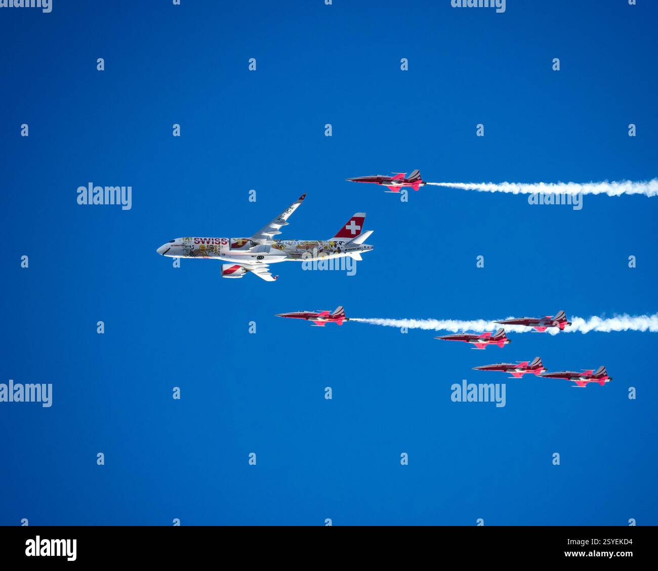 Airshow Patrouille Swiss Stockfoto