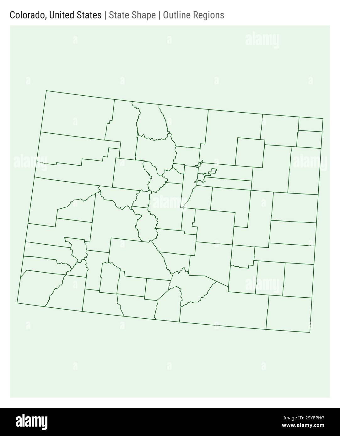 Colorado, Usa. Einfache Vektordarstellung. Statusform. Stil für Modellbereiche. Grenze zu Colorado. Vektorabbildung. Stock Vektor