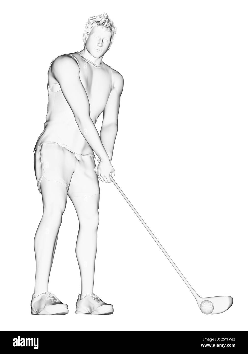 Golfspieler, Abbildung. Stockfoto