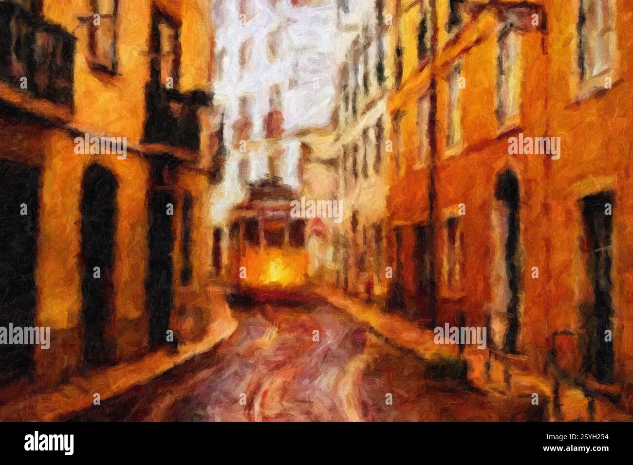 Straßenbahnlinie E28, Lissabon, Portugal. Stockfoto