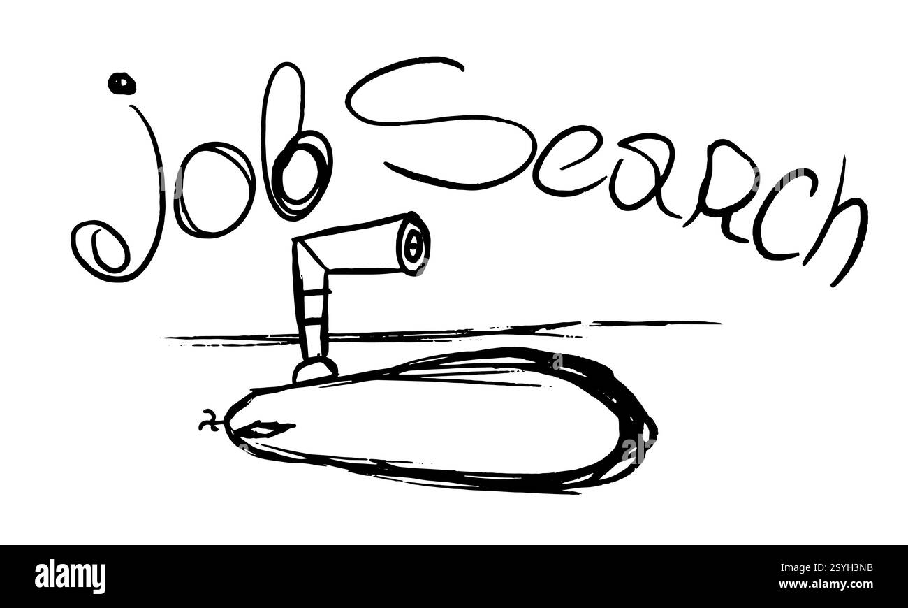 Ein U-Boot, das durch ein Periskop beobachtet Stock Vektor