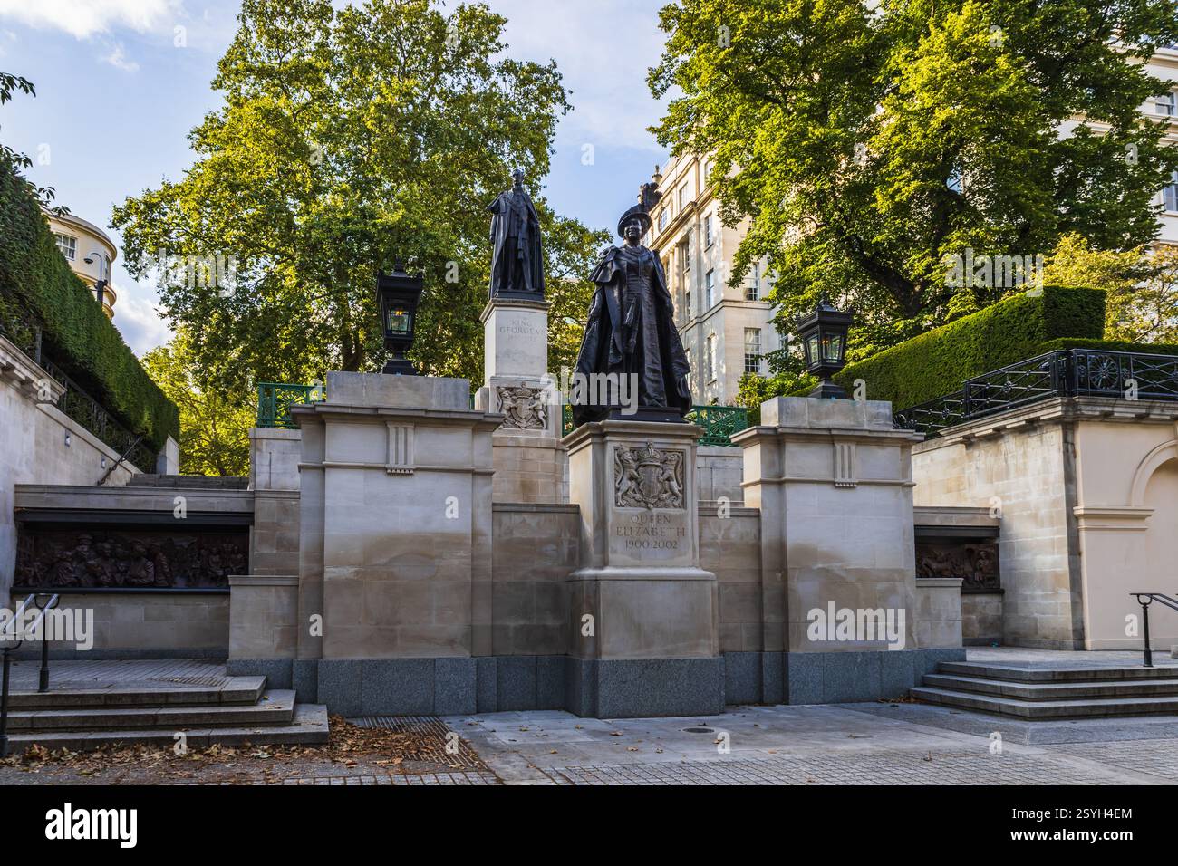 König George VI. Und Königin Elizabeth, die Königin Mutter Gedenkstätte in London Stockfoto