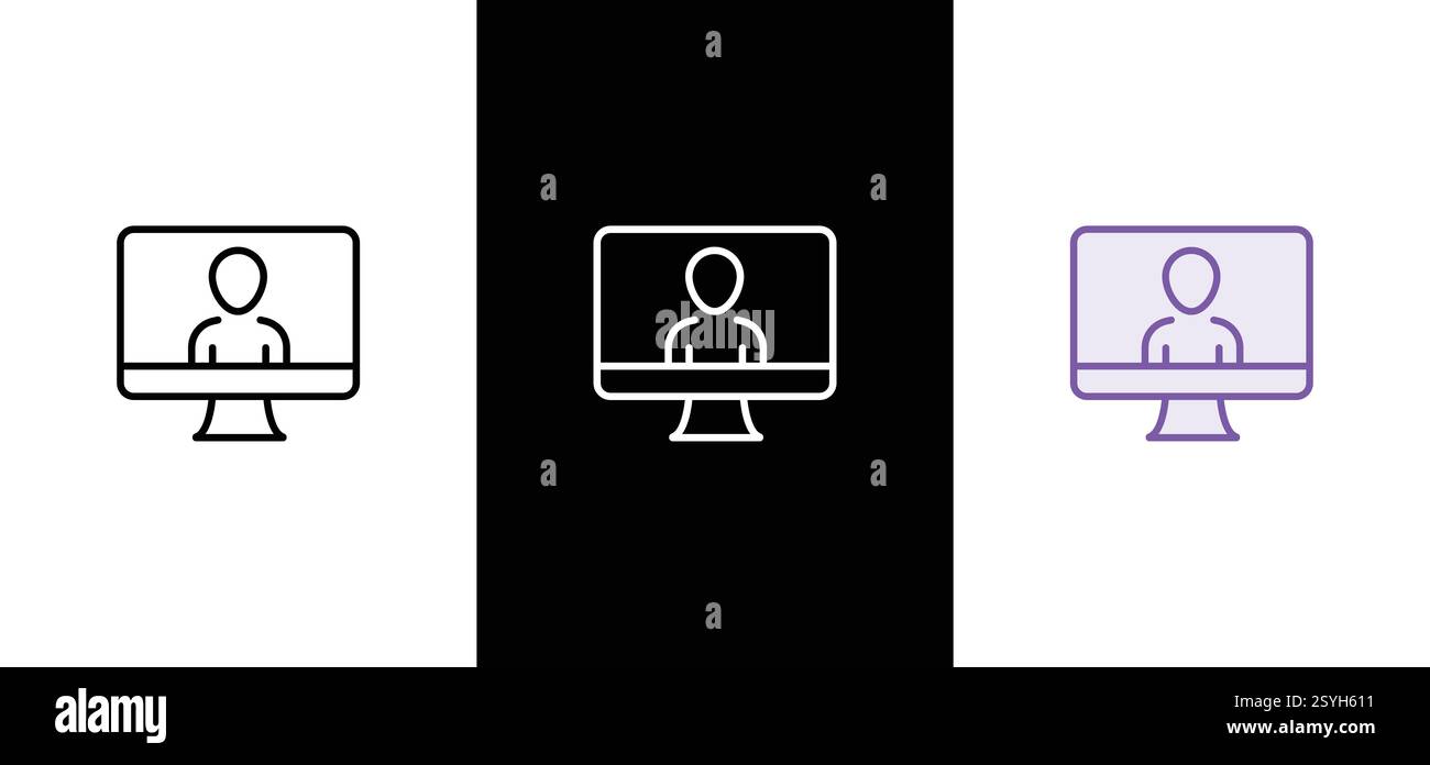 HCI-Konzept – Mensch-Computer-Interaktion. Virtual Connection: Eine Interaktion mit dem Kundenservice im digitalen Bereich Stock Vektor