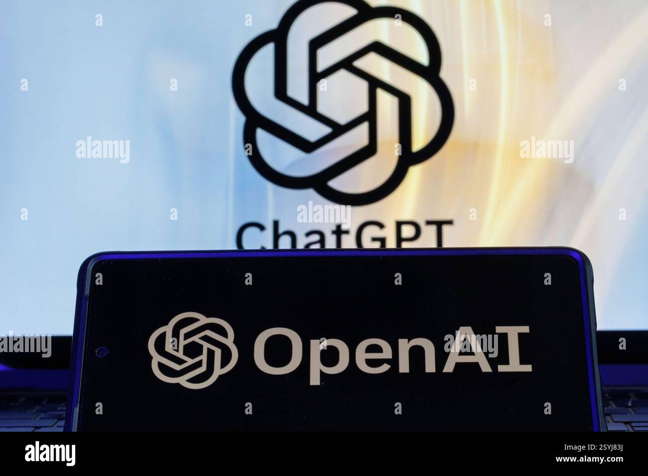 China. März 2025. Das App-Logo für künstliche Intelligenz (KI) von ChatGPT wird auf einem Smartphone-Bildschirm angezeigt. (Foto: May James/SOPA Images/SIPA USA) Credit: SIPA USA/Alamy Live News Stockfoto