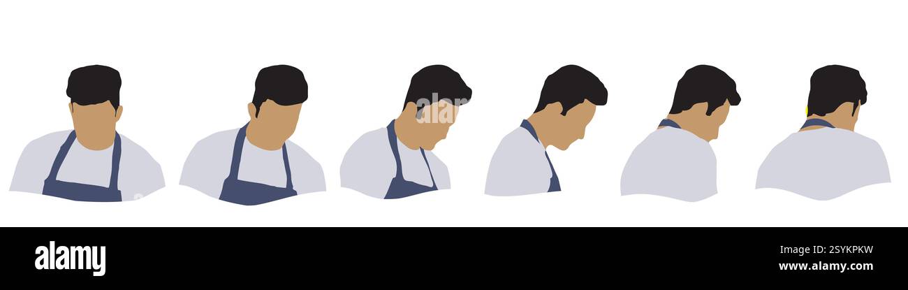 Konzeptueller menschlicher Kopf isoliert auf weißem Hintergrund als abstrakter Avatar als Set oder Sammelbanner für Social Design Konzept. Menschliche Nahaufnahme anonym Stock Vektor