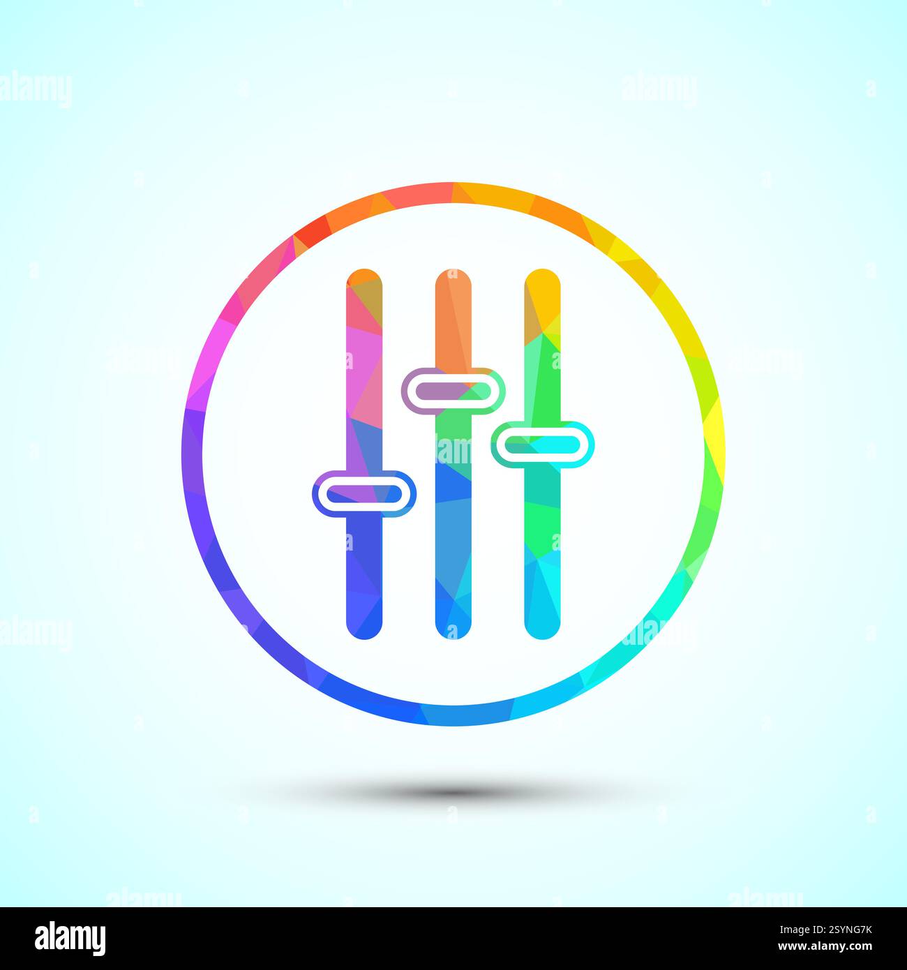 Volumensymbol Design-Illustration, Sound-Symbol für Apps und Websites, Low-Poly-Stil Stock Vektor