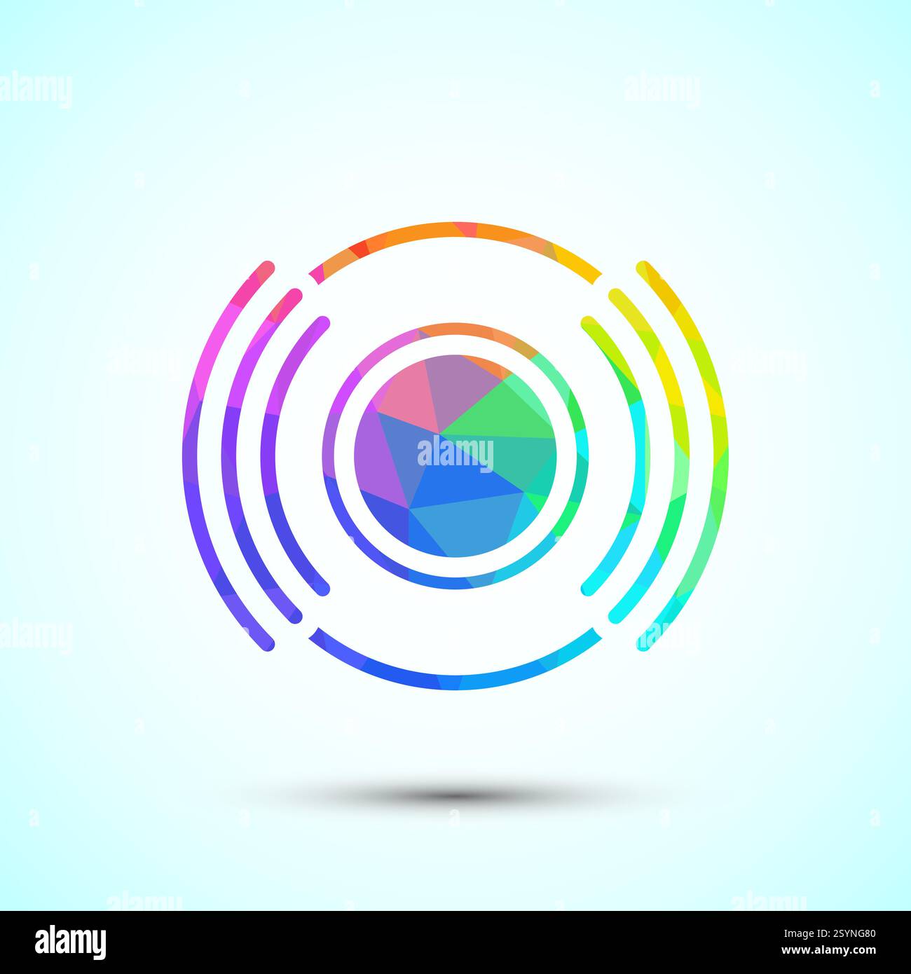 Volumensymbol Design-Illustration, Sound-Symbol für Apps und Websites, Low-Poly-Stil Stock Vektor