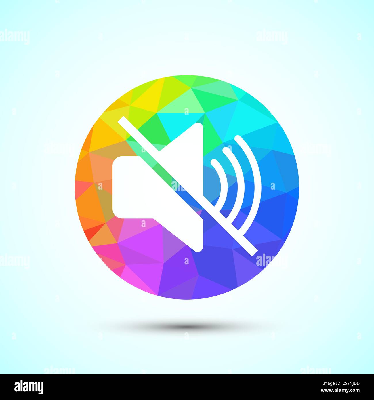 Volumensymbol Design-Illustration, Sound-Symbol für Apps und Websites, Low-Poly-Stil Stock Vektor