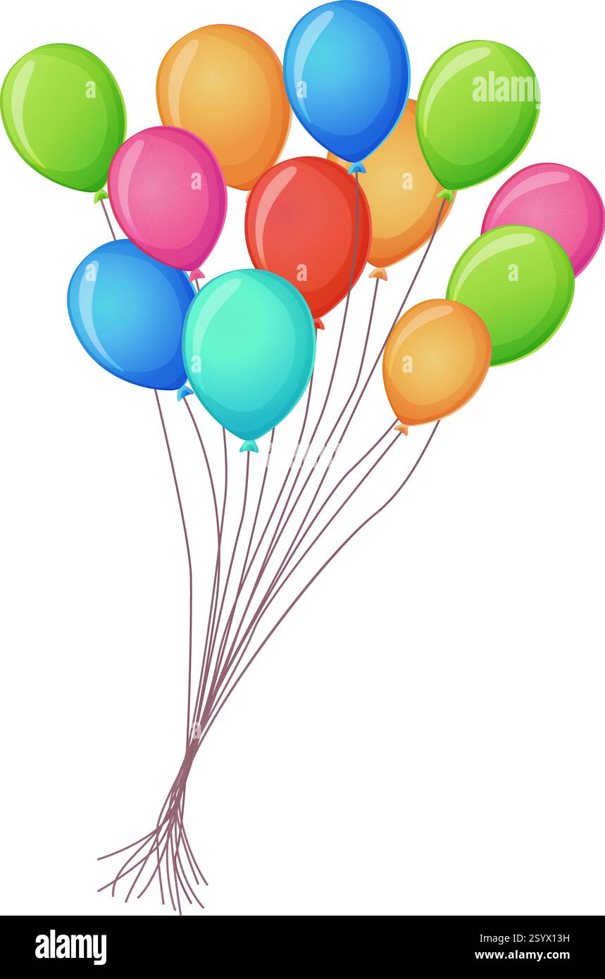 Mittlerer Haufen bunter Ballons, Vektorillustration Stock Vektor