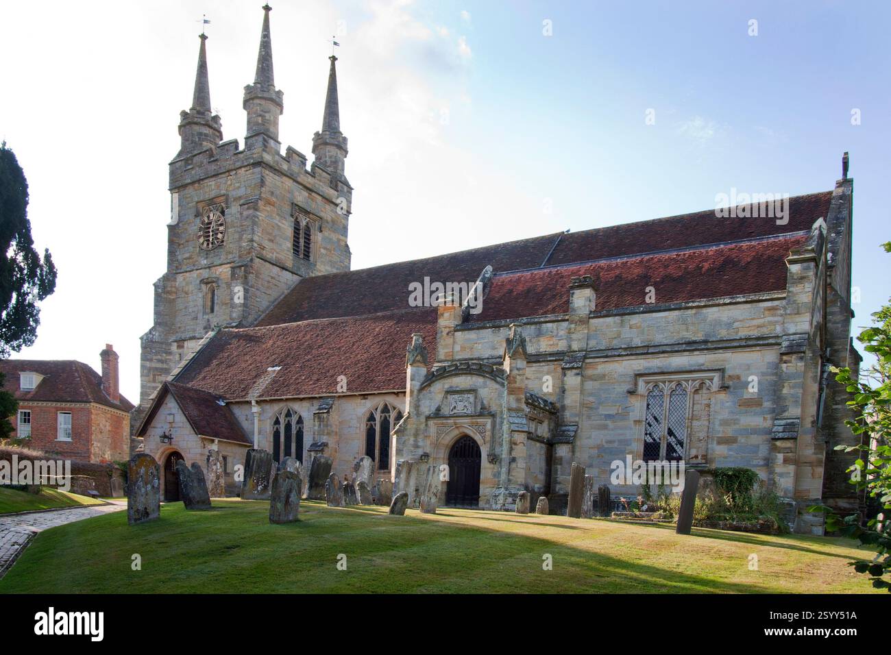 St. John the Baptist anglikanische Pfarrkirche am Penshurt Place, Penshurst, Tonbridge, Kent, England Stockfoto