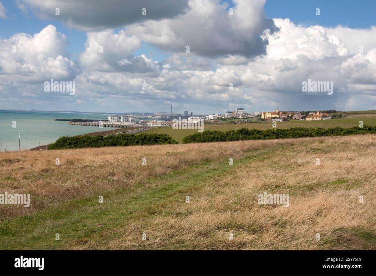 Brighton Seafront von Beacon Hill, East Sussex, England Stockfoto