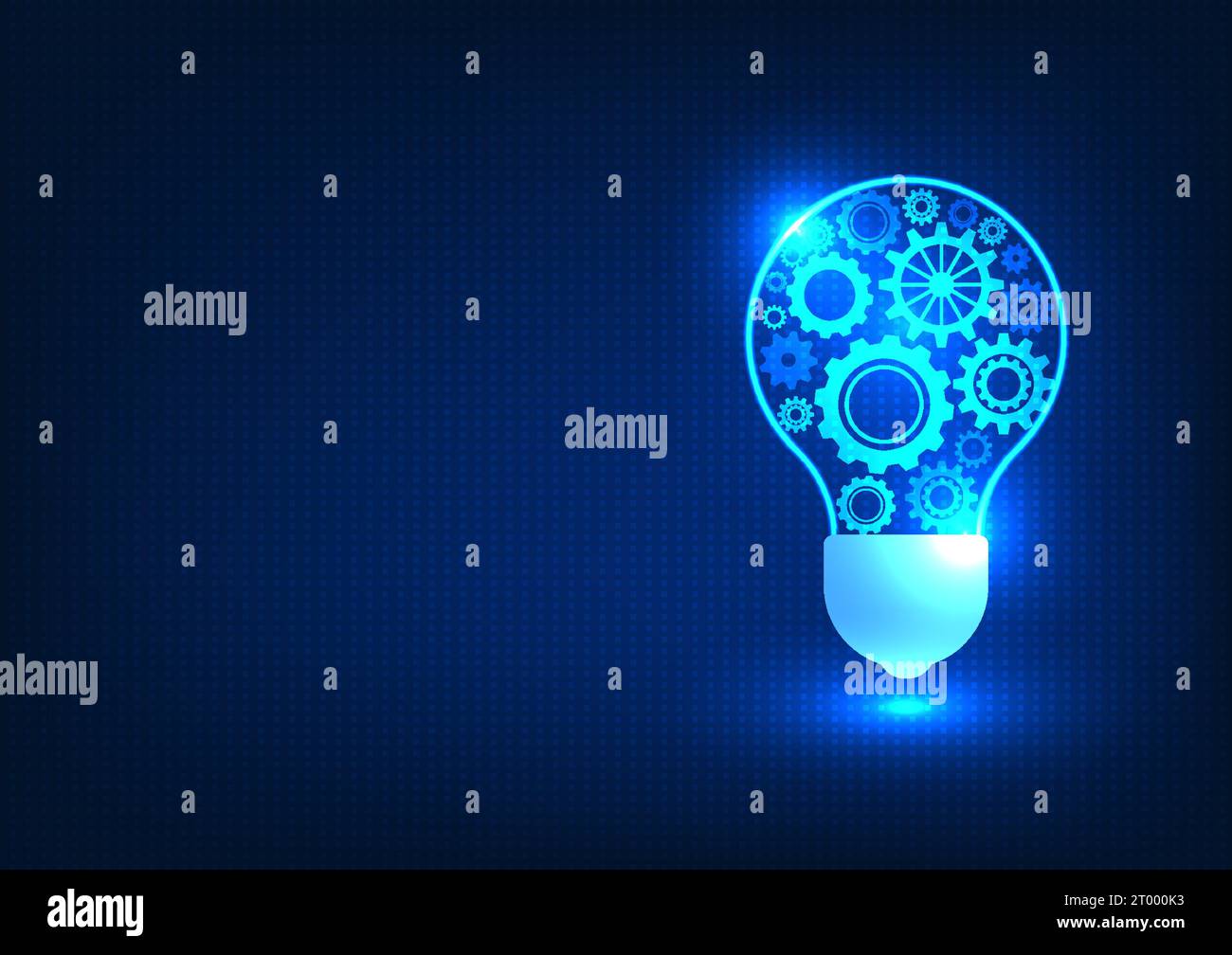 Hintergrund der Zahnradtechnologie in der Glühlampe. Stellt die Erfindung von Ideen zur Lösung von Problemen mit intelligenter Technologie dar, die bei der Verwaltung hilft. Zahnrad graben Stock Vektor