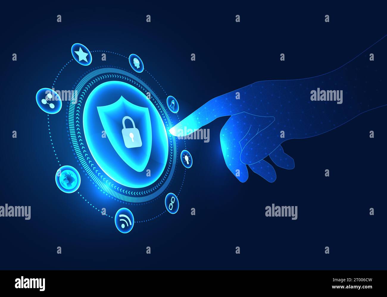 Geschäftsmann Hand, die auf Schild zeigt, bezieht sich auf die Technologie, die Geschäftsleute wählen, um Probleme innerhalb des Unternehmens zu lösen, nicht um Unternehmen zu verlieren oder zu verlieren Stock Vektor