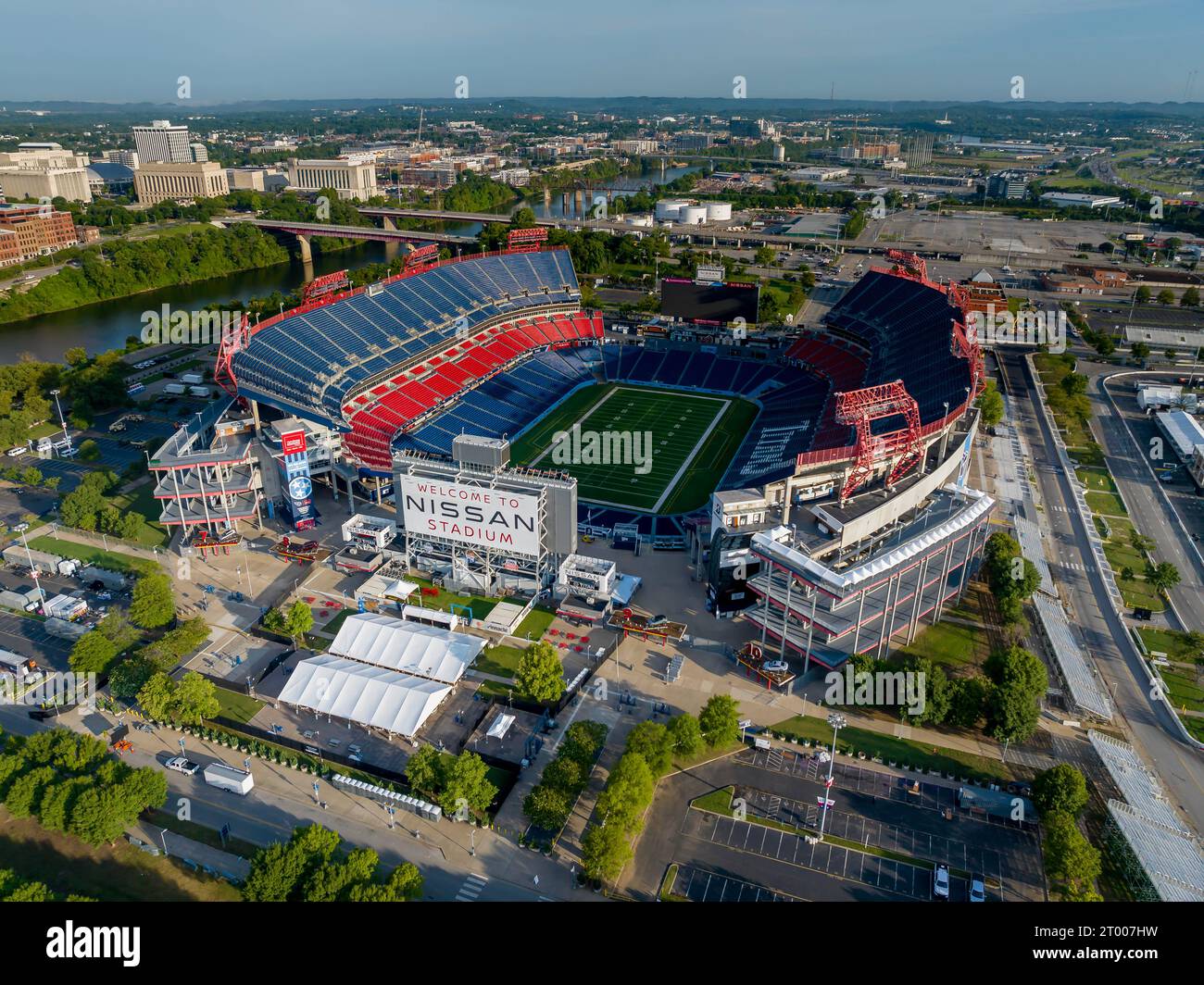 Aus Der Vogelperspektive Das Nissan Stadium, Heimstadion Der National Football Leagues Tennessee Titans Stockfoto