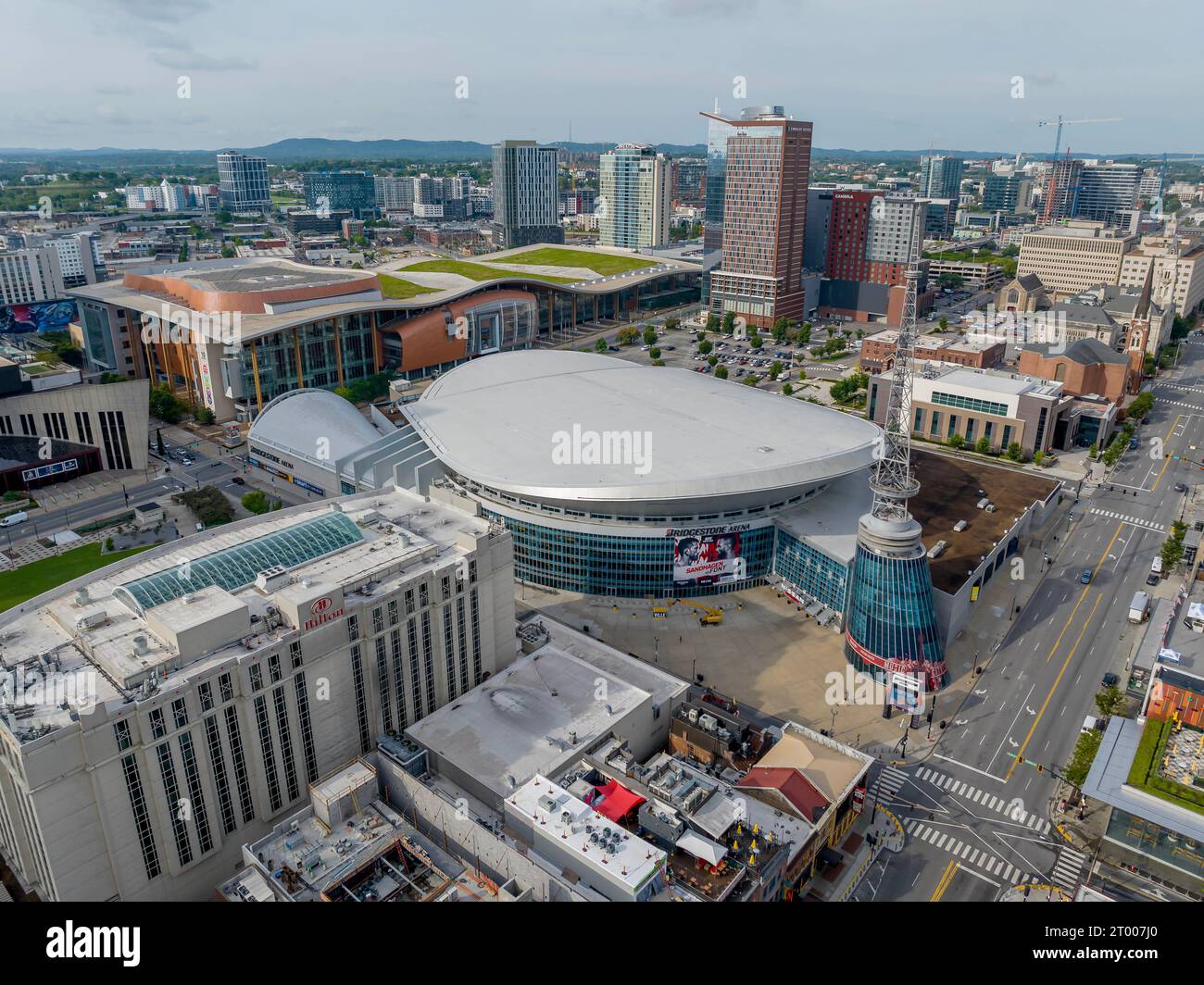 Aus Der Vogelperspektive Auf Die Bridgestone Arena, Heimat Der Nashville Predators Stockfoto